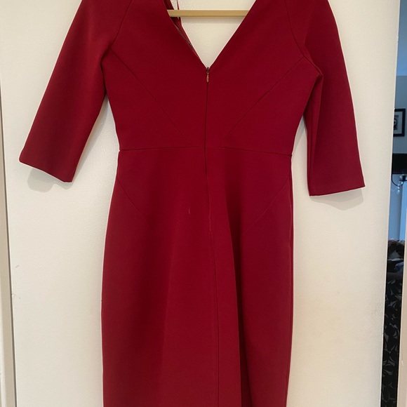 ZARA neoprene deep red 3/4 length dress - Picture 7 of 9